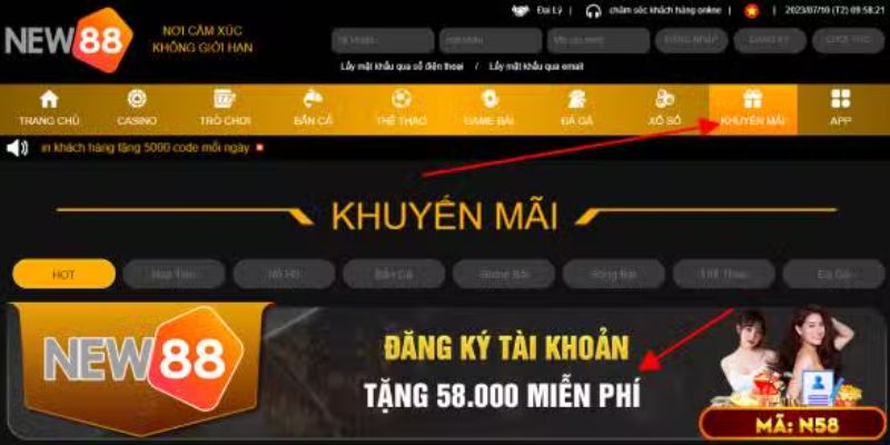 Lưu ý quan trọng khi săn khuyến mãi New88 tặng 58K